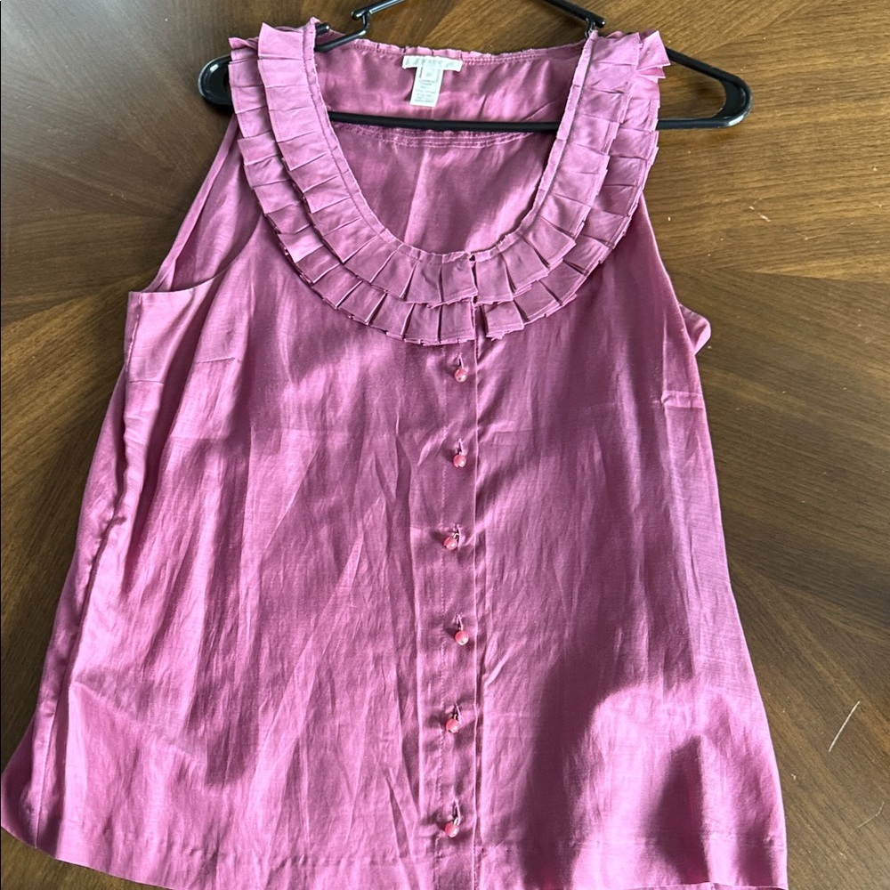J. Crew Mauve Ruffled Blouse
